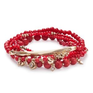 NWOT Kendra Scott Supak Gold Beaded Bracelet Set